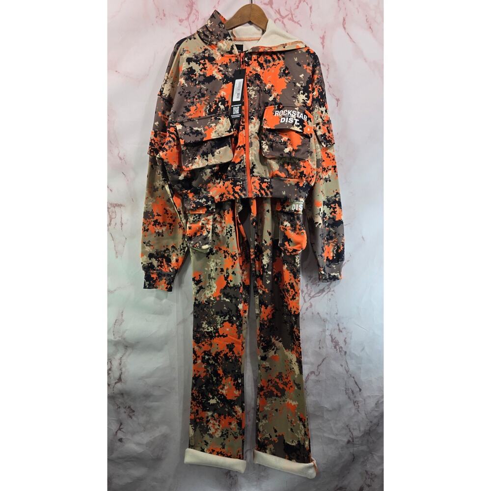 Rockstar Original Large Tall Camo Sweatpants Sweatshirt Tracksuit Set Tehjuna
